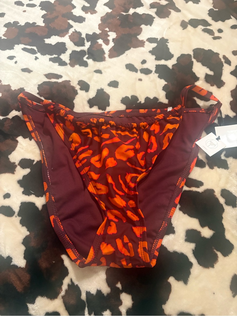 Target Women's Orange and Burgundy Animal Print Bikini Bottoms